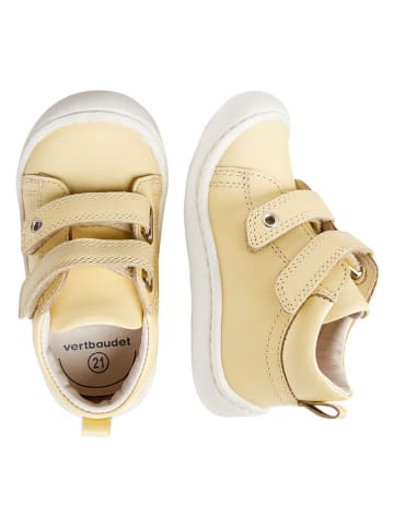 Skórzane sneakersy w kolorze żółtym