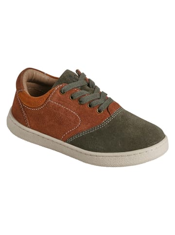 Skórzane sneakersy "Cambridge Derby" w kolorze oliwkowo-jasnobrązowym