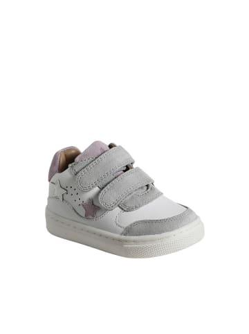 Skórzane sneakersy w kolorze szaro-białym