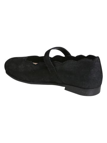 Leder-Ballerinas in Schwarz