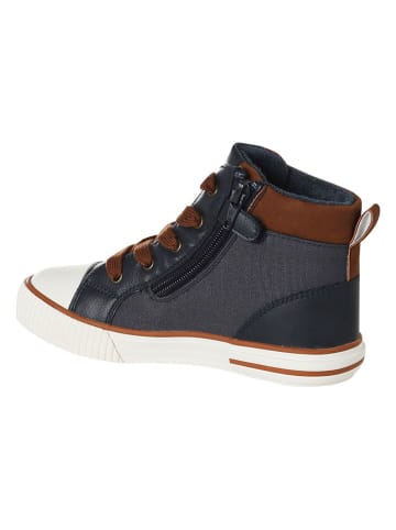 Sneakers in Dunkelblau/ Hellbraun