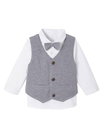 3tlg. Outfit in Grau/ Weiß
