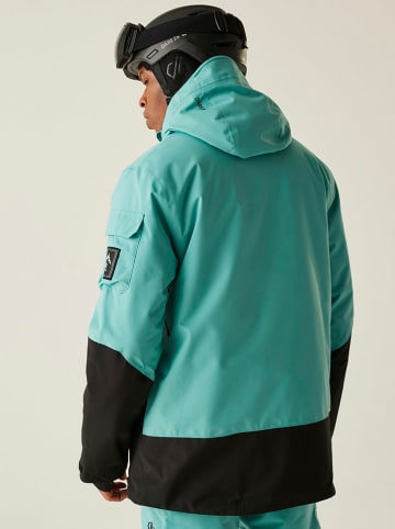 Ski-/ Snowboardjacke "T-bar II" in Türkis/ Schwarz