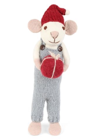 Figurka dekoracyjna "Mouse" w kolorze bękitnym - wys. 29 cm