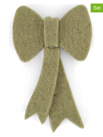 Gry & Sif 2er-Set: Dekoschleifen in Grün - (B)9 x (H)15 cm