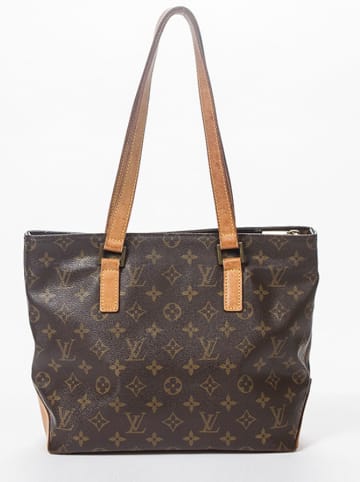 2nd Hand Schultertasche "Cabas Piano" in Braun - (B)32 x (H)24 x (T)12 cm