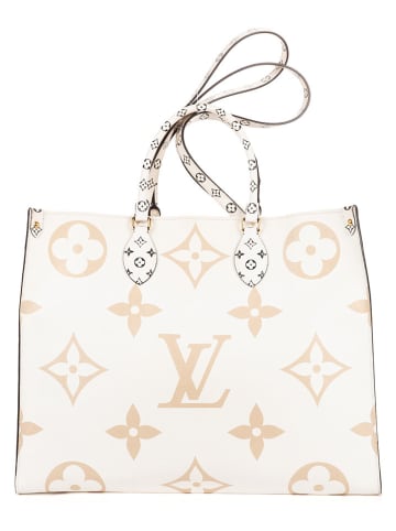 2nd Hand Schultertasche in Weiß/ Beige - (B)41 x (H)31,5 x (T)17 cm