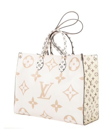 2nd Hand Schultertasche in Weiß/ Beige - (B)41 x (H)31,5 x (T)17 cm