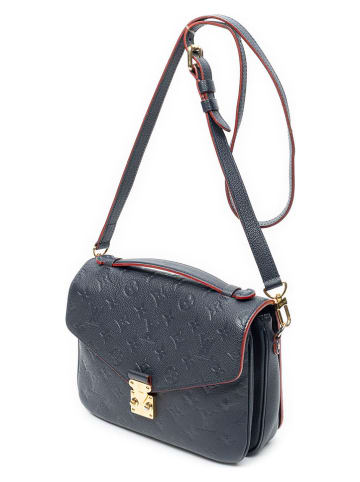 2nd Hand Leder-Umhängetasche in Dunkelblau - (B)25 x (H)19 x (T)6 cm