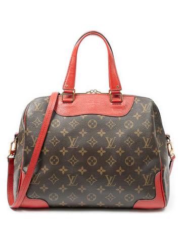 2nd Hand Henkeltasche "Retiro PM" in Braun/ Rot - (B)28 x (H)18 x (T)12 cm