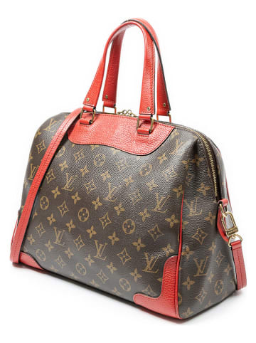 2nd Hand Henkeltasche "Retiro PM" in Braun/ Rot - (B)28 x (H)18 x (T)12 cm
