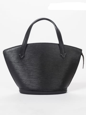 2nd Hand Leder-Henkeltasche in Schwarz - (B)23 x (H)24 x (T)10 cm