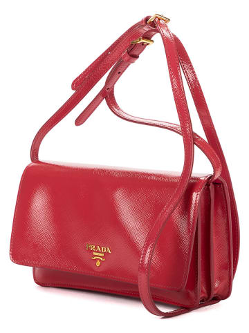 2nd Hand Leder-Umhängetasche in Pink - (B)20,5 x (H)12,5 x (T)5 cm