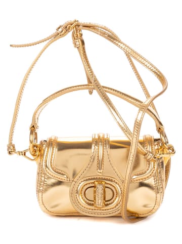 2nd Hand Leder-Umhängetasche in Gold - (B)16 x (H)11 x (T)7 cm