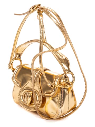2nd Hand Leder-Umhängetasche in Gold - (B)16 x (H)11 x (T)7 cm