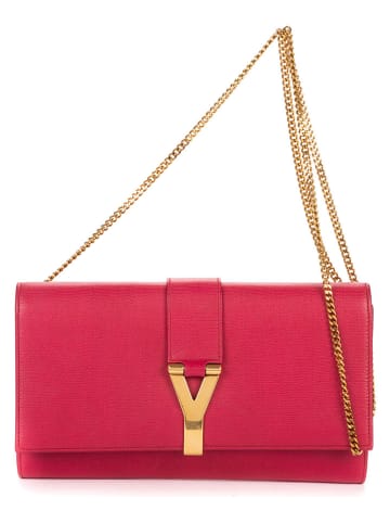 2nd Hand Leder-Umhängetasche in Pink - (B)28 x (H)16 x (T)3 cm