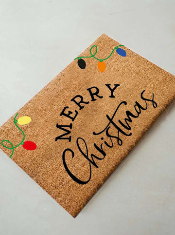 Wycieraczka w kolorze jasnobrązowym z włókna kokosowego