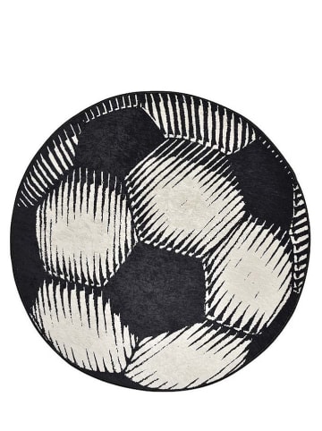 Kurzflor-Teppich "Ball" in Schwarz/ Weiß