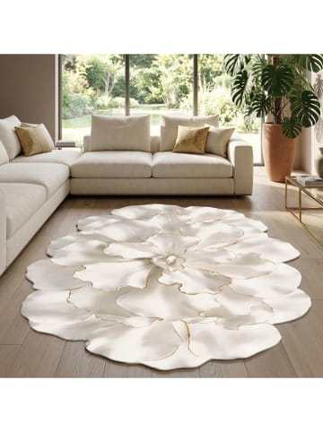 Kurzflor-Teppich in Creme