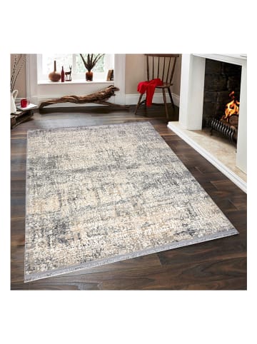 Kurzflor-Teppich "Notta" in Grau/ Beige