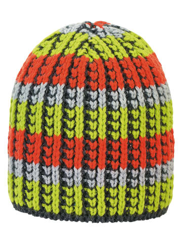 Strickmützein Gelb/ Grau/ Orange