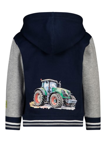 Sweatjacke in Dunkelblau/ Grau