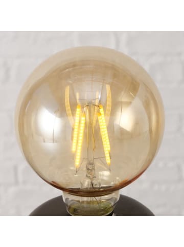 Lampa stołowa LED "Kulan" w kolorze brązowym - wys. 19 x Ø 9 cm