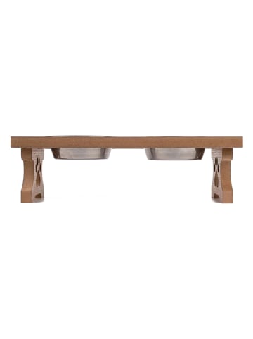 3-delige voerbakset lichtbruin- (B)37 x (H)6 x (D)17 cm