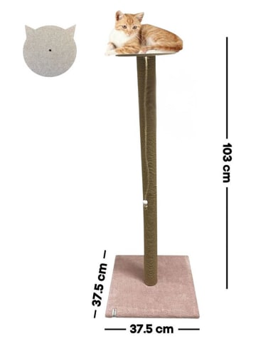 Drapak "Axel" w kolorze jasnoróżowym dla kota - 37,5 x 103 x 37,5 cm