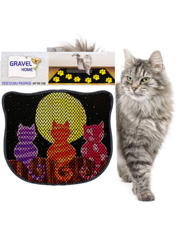Kattengrintmat zwart/meerkleurig - (L)50 x (B)40 cm