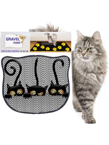 Kattengrintmat zwart/grijs - (L)50 x (B)40 cm