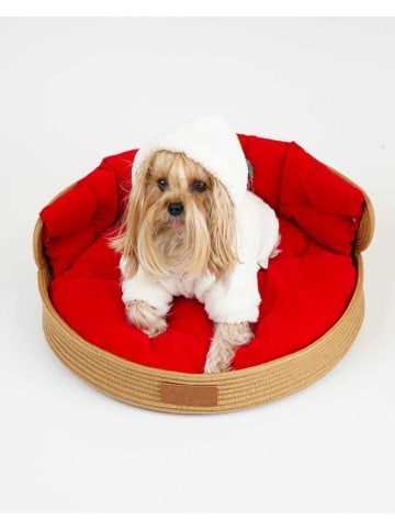 Dierenbed "Maxie" rood/zandkleurig
