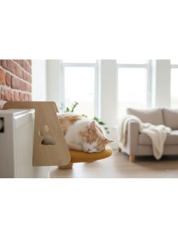 Kattenmand "Riana" mosterdgeel - (L)35 x (B)52 cm