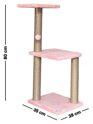 Drapak "Tiana 2" w kolorze jasnoróżowym dla kota - 35 x 80 x 28 cm