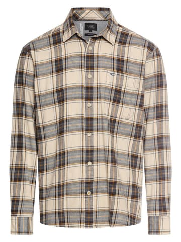 Hemd - Regular fit - in Beige/ Hellblau/ Braun