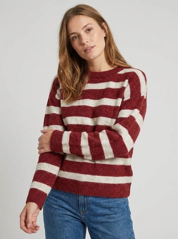 Sweter "Festina" w kolorze bordowo-kremowym