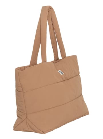 Shopper bag "Sasja" w kolorze beżowym - 64 x 32 x 21 cm