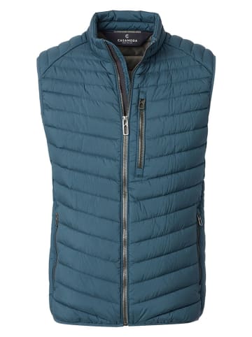 Doorgestikte bodywarmer petrol