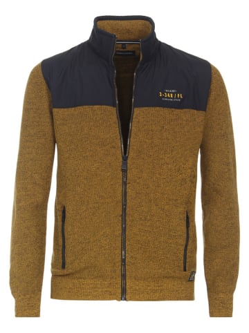 Cardigan in Hellbraun/ Dunkelblau