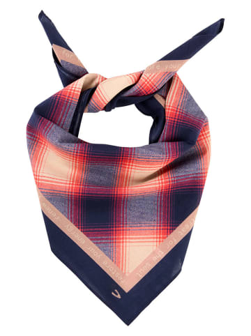 Tuch in Dunkelblau/ Rosa/ Rot - (L)55 x (B)55 cm