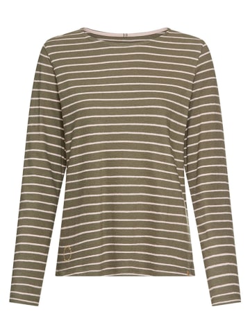 Longsleeve crème/kaki