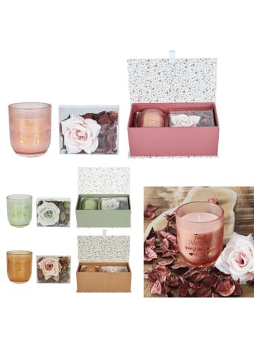 Geschenkbox: geurkaars en potpourri (verrassingsproduct)
