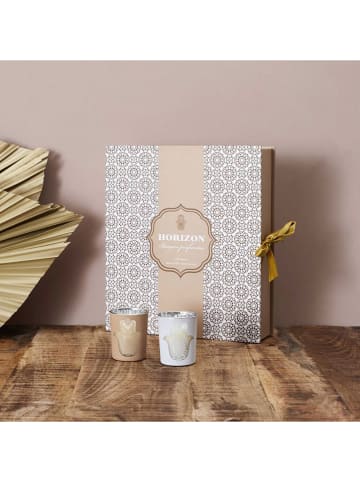 7-delige set: geurkaarsen beige/wit - 7x 45 g