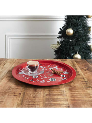 2er-Set: Servierplatten in Rot - Ø 32 cm