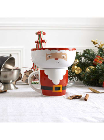 2-częściowy zestaw  "Noel" w kolorze czerwono-białym do herbaty