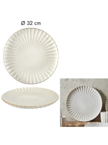 Servierteller in Weiß/ Beige - Ø 32 cm