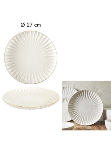 Talerz w kolorze biało-beżowym do serwowania - Ø 27 cm