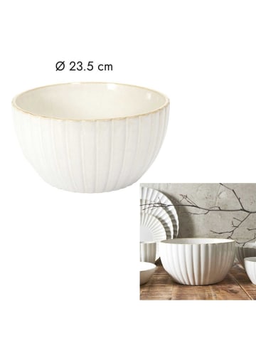 Salatschale in Weiß/ Beige - Ø 23,5 cm