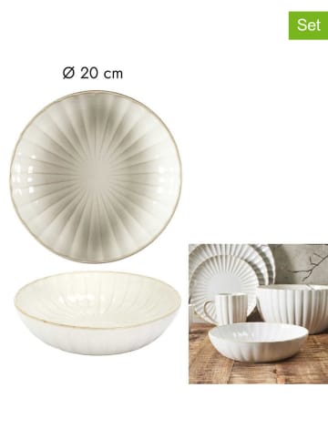 6er-Set: Suppenteller in Weiß/ Beige - Ø 20 cm