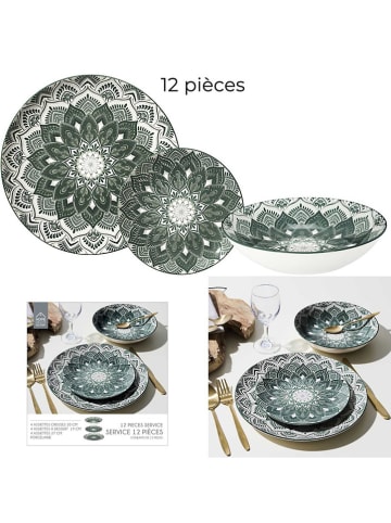12-częściowy zestaw "Mandala" w kolorze zielonym